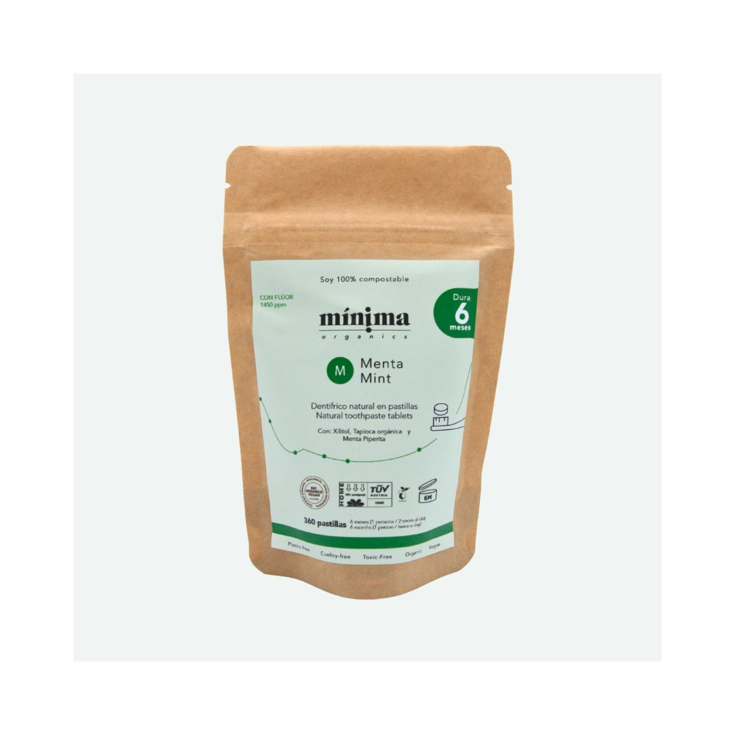 Dentífrico en Pastilla Menta con Flúor – Recarga Bolsa 360 unidades